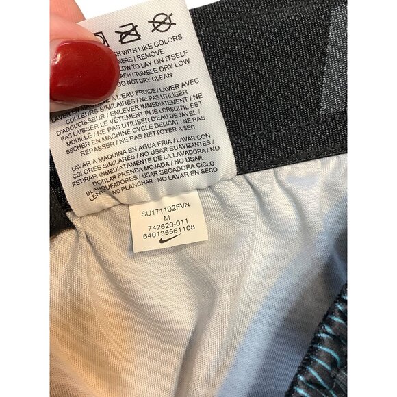 Nike Dri-Fit Men Medium Athletic Basketball Shorts Blue Black Striped - Picture 3 of 12